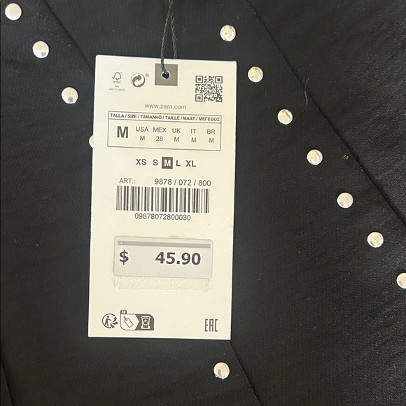 Zara Black Studded Circle Skirt - Picture 3 of 8